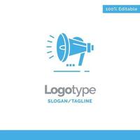 Speaker Loudspeaker Voice Announcement Blue Solid Logo Template Place for Tagline vector