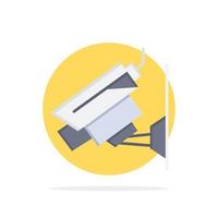 Camera Cctv Security Surveillance Abstract Circle Background Flat color Icon vector