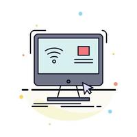 Control computer monitor remote smart Flat Color Icon Vector