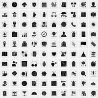 Set of 100 Universal Solid Icons vector