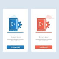 Mobile Design Setting  Blue and Red Download and Buy Now web Widget Card Template vector