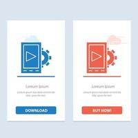 Mobile Design Setting  Blue and Red Download and Buy Now web Widget Card Template vector