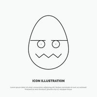 Celebration Decoration Easter Egg Line Icon Vector