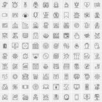 Pack of 100 Universal Line Icons for Mobile and Web vector