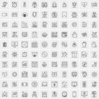 paquete de 100 iconos de líneas universales para móviles y web vector