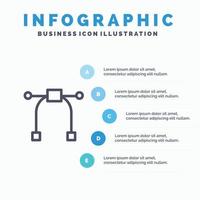 Design Graphic Tool Line icon with 5 steps presentation infographics Background vector