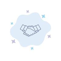 Handshake Agreement Business Hands Partners Partnership Blue Icon on Abstract Cloud Background vector