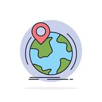 location globe worldwide pin marker Flat Color Icon Vector