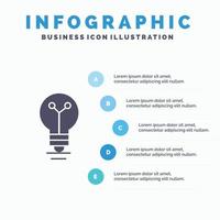 Bulb Lab Light Biochemistry Solid Icon Infographics 5 Steps Presentation Background vector