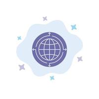 Globe Business Communication Connection Global World Blue Icon on Abstract Cloud Background vector