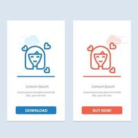 Girl Person Woman Avatar Women  Blue and Red Download and Buy Now web Widget Card Template vector