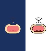 Device Security Wifi Signal  Icons Flat and Line Filled Icon Set Vector Blue Background