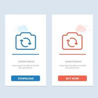 Camera Refresh Basic Ui  Blue and Red Download and Buy Now web Widget Card Template vector