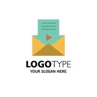 Mail Message Sms Video Player Business Logo Template Flat Color vector