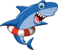 Smiling shark cartoon character vector