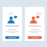 Basic Chatting User  Blue and Red Download and Buy Now web Widget Card Template vector