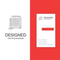 Notepad Notebook Pad Novel Grey Logo Design and Business Card Template vector