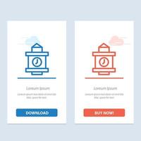 Train Time Station  Blue and Red Download and Buy Now web Widget Card Template vector