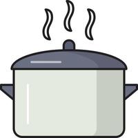 ilustración de vector de olla de cocina en un fondo. símbolos de calidad premium. iconos vectoriales para concepto y diseño gráfico.