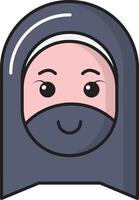 muslim girl vector illustration on a background.Premium quality symbols.vector icons for concept and graphic design.