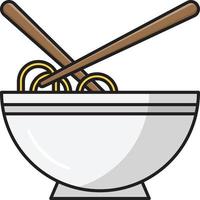 noodles bowl vector illustration on a background.Premium quality symbols.vector icons for concept and graphic design.