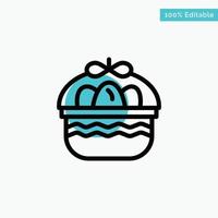 Basket Easter Egg Nature turquoise highlight circle point Vector icon
