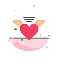 Loving Love Heart Wedding Abstract Flat Color Icon Template vector