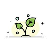 Leaf Nature Spring Sprout Tree  Business Flat Line Filled Icon Vector Banner Template