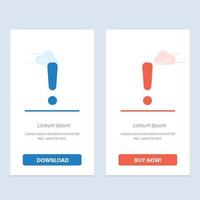 Alert Danger Warning Sign  Blue and Red Download and Buy Now web Widget Card Template vector