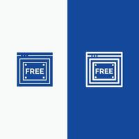 Free Access Internet Technology Free Line and Glyph Solid icon Blue banner Line and Glyph Solid icon vector