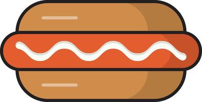 ilustración vectorial de hot dog en un fondo. símbolos de calidad premium. iconos vectoriales para concepto y diseño gráfico. vector