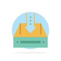 Inbox Box Cabinet Document Empty Project  Abstract Circle Background Flat color Icon vector