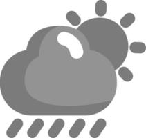 soleado con lluvia, ilustración, vector sobre fondo blanco.