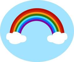 Rainbow and clouds, illustration, vector on white background