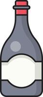 ilustración de vector de botella de vino en un fondo. símbolos de calidad premium. iconos vectoriales para concepto y diseño gráfico.