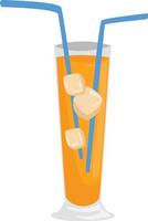 Tall glass, illustration, vector on white background.