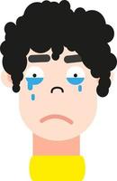 Boy in tears, illustration, vector on a white background.