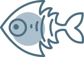 Triangle blue fish, illustration, vector on a white background.