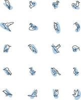 Bird icon set, illustration, vector, on a white background. vector