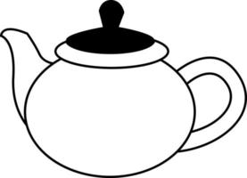 Small tea pot, icon illustration, vector on white background