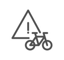 Bicycle and transportation icon outline and linear vector. vector