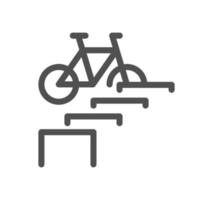 contorno de icono de bicicleta y transporte y vector lineal.