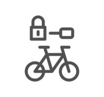 Bicycle and transportation icon outline and linear vector. vector