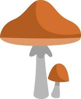 Brown parasol mushrooms, icon illustration, vector on white background