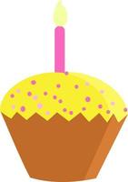 Cupcake, illustration, vector on white background.