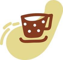 Red mug for tea, illustration, vector, on a white background. vector