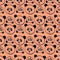 Pandas pattern, illustration, vector on white background.