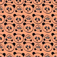 Pandas pattern, illustration, vector on white background.