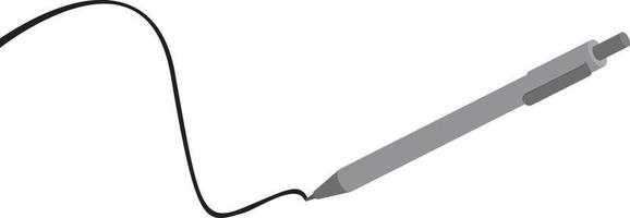 Grey pen, illustration, vector on white background.