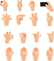Hand fingers icon pack, illustration, vector on a white background.